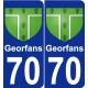 70 Georfans blason autocollant plaque stickers ville