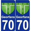 70 Georfans escudo de armas de la etiqueta engomada de la placa de pegatinas de la ciudad