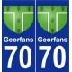 70 Georfans blason autocollant plaque stickers ville