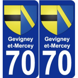 70 Gevigney-et-Mercey coat of arms sticker plate stickers city