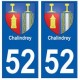 52 Chalindrey blason autocollant plaque stickers ville