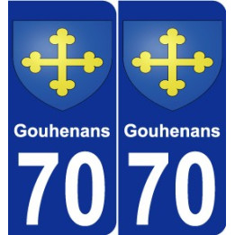 70 Gouhenans escudo de armas de la etiqueta engomada de la placa de pegatinas de la ciudad