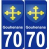 70 Gouhenans coat of arms sticker plate stickers city