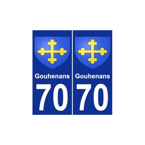 70 Gouhenans coat of arms sticker plate stickers city