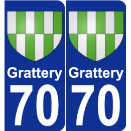 70 Grattery blason autocollant plaque stickers ville