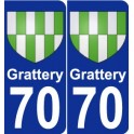 70 Grattery blason autocollant plaque stickers ville