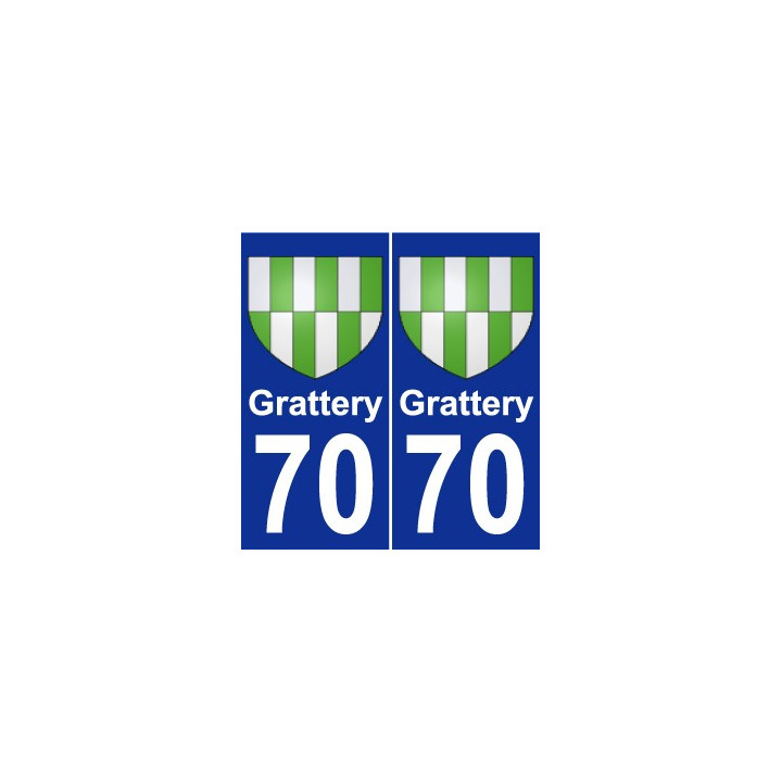70 Grattery escudo de armas de la etiqueta engomada de la placa de pegatinas de la ciudad