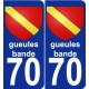 70 gueules-bande coat of arms sticker plate stickers city