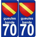 70 gueules-bande blason autocollant plaque stickers ville