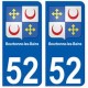 52 Bourbonne-les-Bains blason autocollant plaque stickers ville