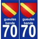 70 gueules-bande blason autocollant plaque stickers ville