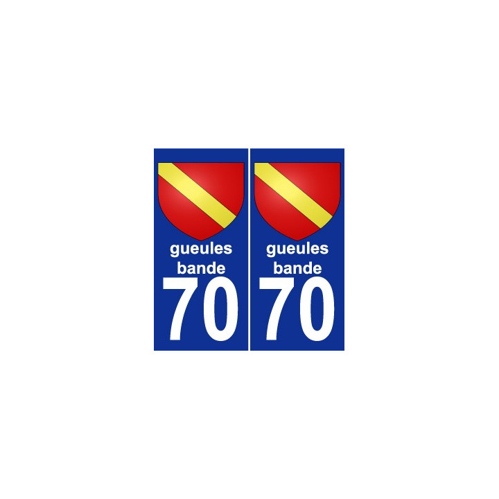 70 gueules-bande blason autocollant plaque stickers ville