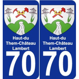 70 Haut-du-Them-Château-Lambert escudo de armas de la etiqueta engomada de la placa de pegatinas de la ciudad