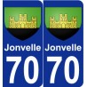 70 Jonvelle coat of arms sticker plate stickers city