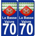 70 La Basse-Vaivre blason autocollant plaque stickers ville