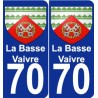 70 La Basse-Vaivre coat of arms sticker plate stickers city