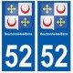 52 Bourbonne-les-Bains blason autocollant plaque stickers ville