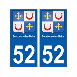 52 Bourbonne-les-Bains blason autocollant plaque stickers ville