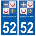 52 Bourbonne-les-Bains blason autocollant plaque stickers ville