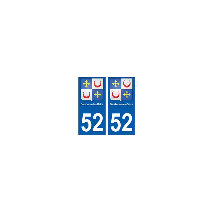 52 Bourbonne-les-Bains blason autocollant plaque stickers ville