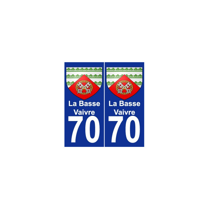 70 La Basse-Vaivre escudo de armas de la etiqueta engomada de la placa de pegatinas de la ciudad