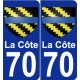 70 La Côte blason autocollant plaque stickers ville