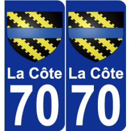 70 La Côte escudo de armas de la etiqueta engomada de la placa de pegatinas de la ciudad
