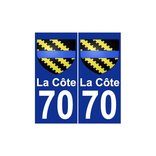 70 La Côte blason autocollant plaque stickers ville
