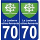 70 La Lanterne-et-les-Armonts escudo de armas de la etiqueta engomada de la placa de pegatinas de la ciudad