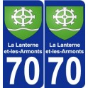 70 La Lanterne-et-les-Armonts escudo de armas de la etiqueta engomada de la placa de pegatinas de la ciudad