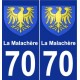 70 La Malachère coat of arms sticker plate stickers city