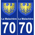 70 La Malachère blason autocollant plaque stickers ville