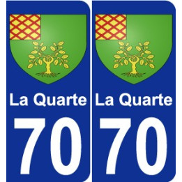 70 La Quarte escudo de armas de la etiqueta engomada de la placa de pegatinas de la ciudad