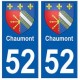 52 Chaumont blason autocollant plaque stickers ville