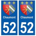 52 Chaumont blason autocollant plaque stickers ville