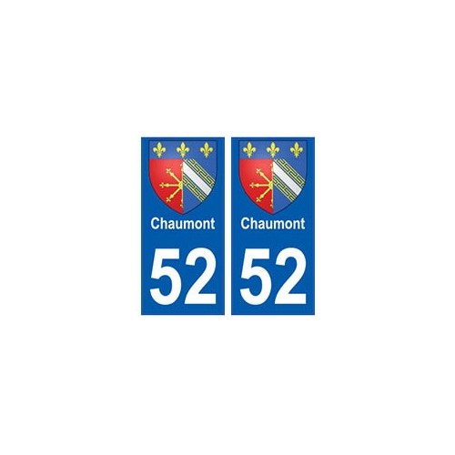 52 Chaumont blason autocollant plaque stickers ville