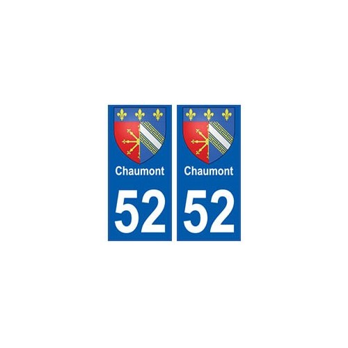 52 Chaumont blason autocollant plaque stickers ville