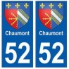 52 Chaumont blason autocollant plaque stickers ville