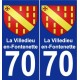 70 La Villedieu-en-Fontenette coat of arms sticker plate stickers city