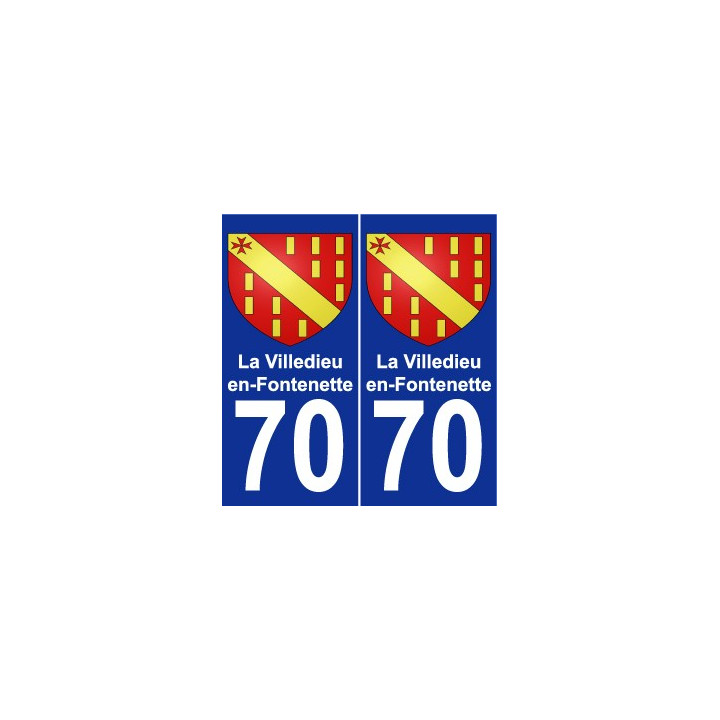 70 La Villedieu-en-Fontenette escudo de armas de la etiqueta engomada de la placa de pegatinas de la ciudad
