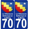 70 La Villeneuve-Bellenoye-et-la-Maize stemma adesivo piastra adesivi città