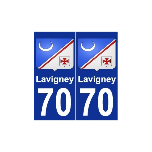 70 Lavigney escudo de armas de la etiqueta engomada de la placa de pegatinas de la ciudad
