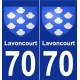 70 Lavoncourt escudo de armas de la etiqueta engomada de la placa de pegatinas de la ciudad