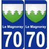 70 Le Magnoray escudo de armas de la etiqueta engomada de la placa de pegatinas de la ciudad