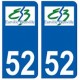52 Eurville-Bienville logo autocollant plaque stickers ville
