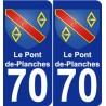 70 Le Pont-de-Planches coat of arms sticker plate stickers city