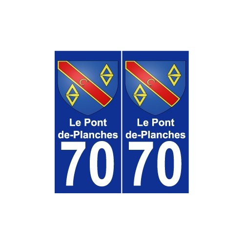 70 Le Pont-de-Planches escudo de armas de la etiqueta engomada de la placa de pegatinas de la ciudad