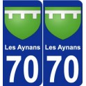 70 Les Aynans blason autocollant plaque stickers ville
