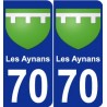 70 Les Aynans coat of arms sticker plate stickers city