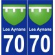 70 Les Aynans blason autocollant plaque stickers ville